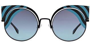 Fendi FF 0215S - T53 Matte Black Turquoise Gradient Blue